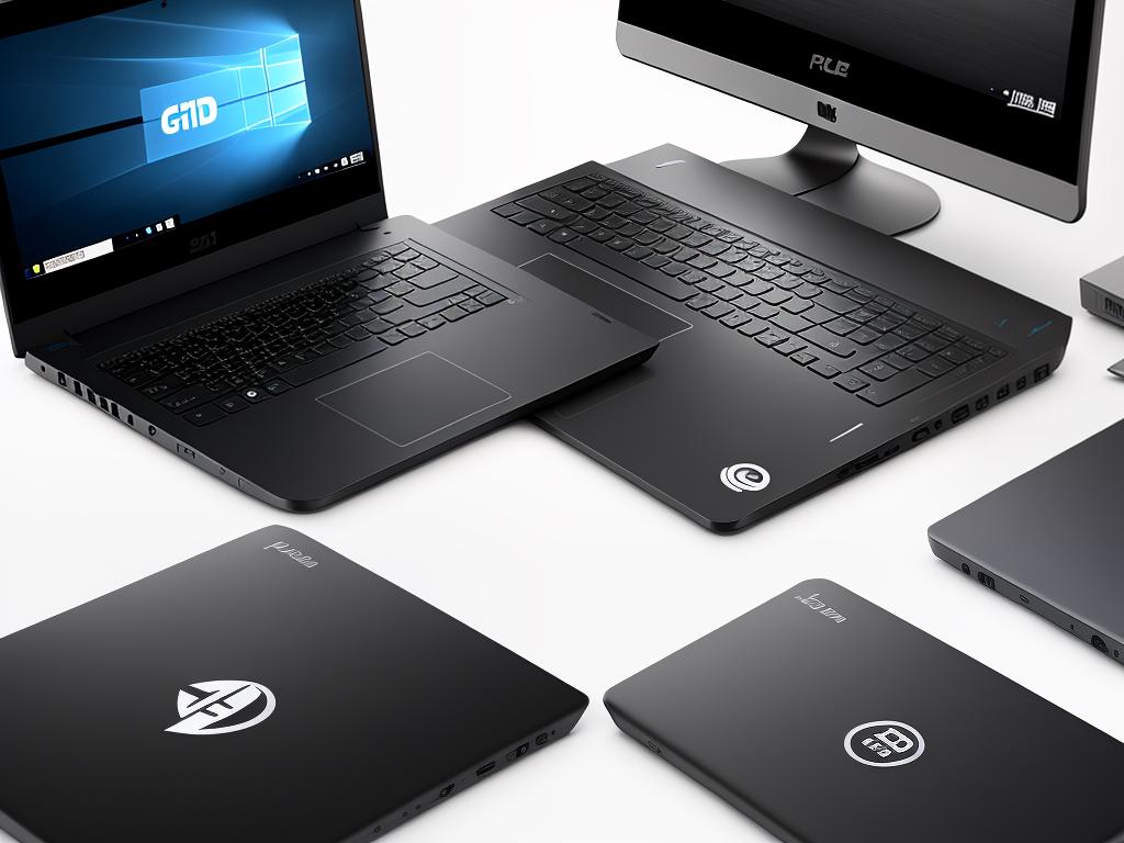 Illustration of a gaming laptop and a regular laptop side by side with a dollar sign representing price and value for money.